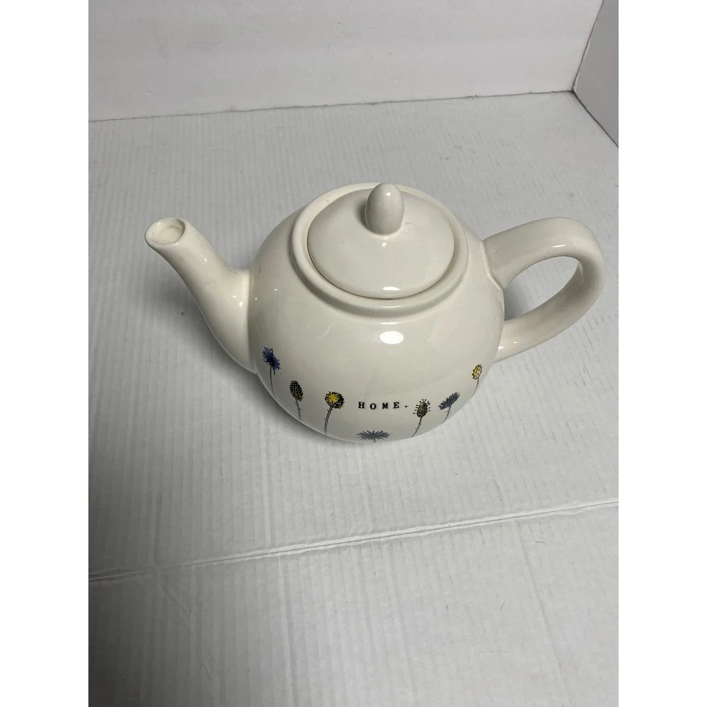 Rae Dunn Home Wildflower Teapot Artisan‎ Collection by Magenta Cream Floral Lid